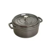 Gjutjärnsgrytor-STAUB rund gryta i gjutjärn 3,8 l, grå