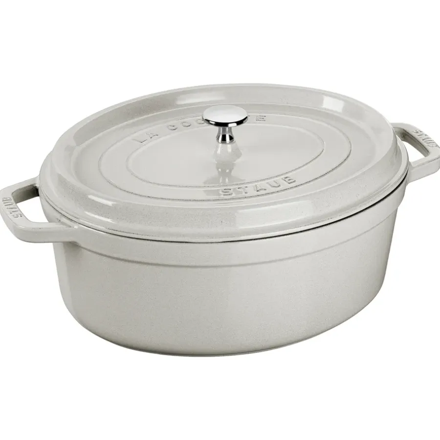 Gjutjärnsgrytor|Grytor-STAUB White Truffle gryta oval, 5,5 l