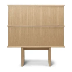 Stilt sideboard double 109x100 cm, Natural oak^Ferm Living Outlet