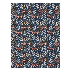 Tyger & Metervaror-Arvidssons Textil Stjärnspeja tyg, Mörkblå