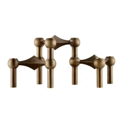 Nagel ljusstake 3-pack, Bronzed brass^STOFF New