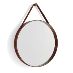 Strap Mirror spegel Ø50 cm, Dark brown^HAY Discount