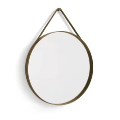 Runda Speglar-HAY Strap Mirror spegel Ø70 cm, Light brown