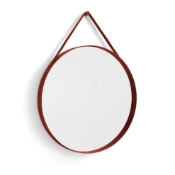 Runda Speglar|Väggspeglar-HAY Strap Mirror spegel Ø70 cm, Red