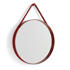 Runda Speglar-HAY Strap Mirror spegel Ø50 cm, Red