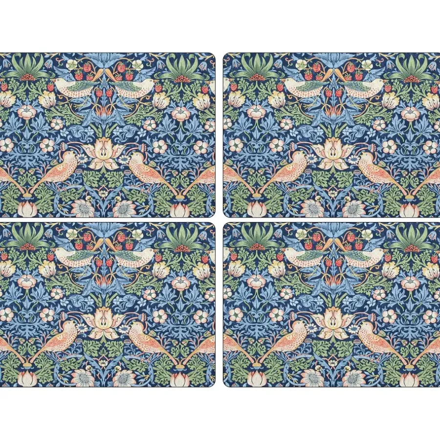 Bordstabletter-Pimpernel Strawberry Thief bordsunderlägg 30x40 cm 4-pack, Blå