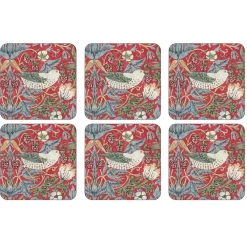 Glasunderlägg-Pimpernel Strawberry Thief glasunderlägg 6-pack, Röd