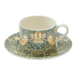 Tekoppar-Spode Strawberry Thief tekopp med fat 28 cl, Multi