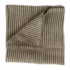 Stripe linneservett 45x45 cm, Svart-sand^Olsson & Jensen