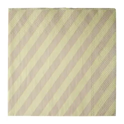Servetter-DBKD Stripe pappersservett 33x33 cm 20-pack, Yellow