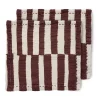 Tygservetter|Tygservetter-HKliving Striped bomulsservett 30x30 cm 2-pack, Burgundy