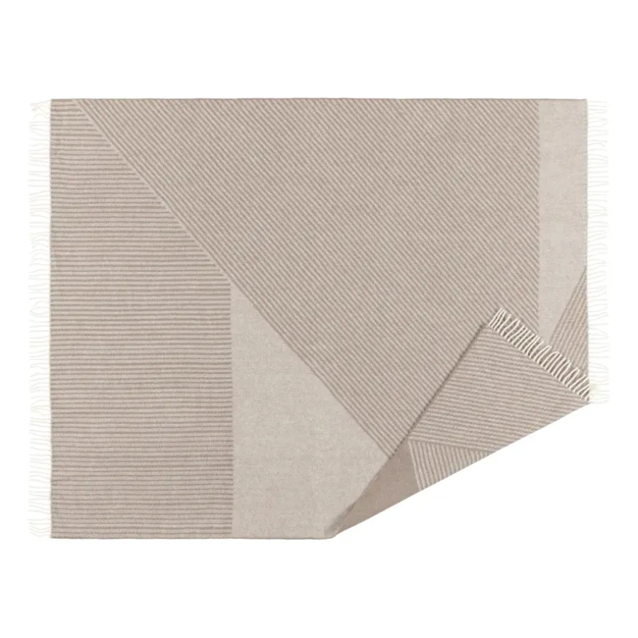 Ullplädar & Ullfiltar-NJRD Stripes ullpläd 130x185 cm, Beige