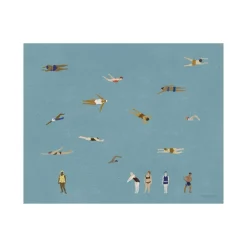 Posters-Fine Little Day Swimmers poster, Blue, 40x50 cm
