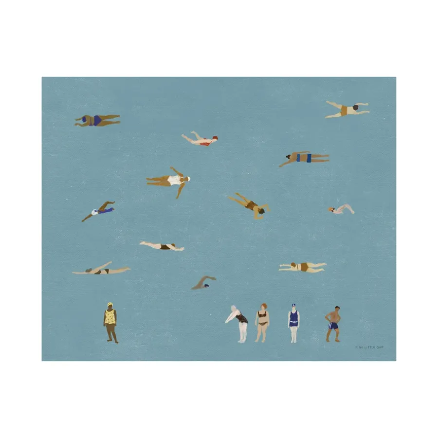 Posters-Fine Little Day Swimmers poster, Blue, 40x50 cm