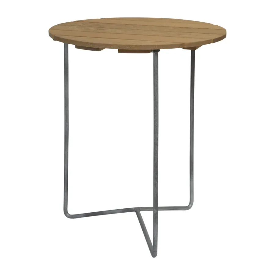 Balkongmöbler·Balkongbord & Cafébord|Balkongbord & Cafébord-Grythyttan Stålmöbler Table 6B bord, Oljad ek-varmförzinkad stativ, Ø60 cm