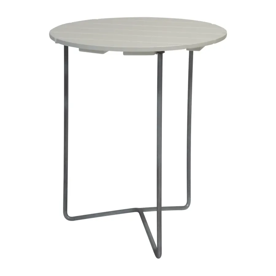Balkongmöbler·Balkongbord & Cafébord|Balkongbord & Cafébord-Grythyttan Stålmöbler Table 6B bord, Vitlackad ek-varmförzinkad stativ, Ø60 cm