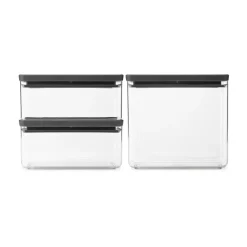 TASTY+ stapelbar burk 3 delar 2x1,5 L+3,5 L, Mörkgrå^Brabantia Discount