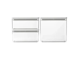 TASTY+ stapelbar burk 3 delar 2x1,5 L+3,5 L, Ljusgrå^Brabantia Outlet