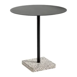 Terrazzo matbord Ø70 cm, Grey terrazzo-anthracite^HAY Hot