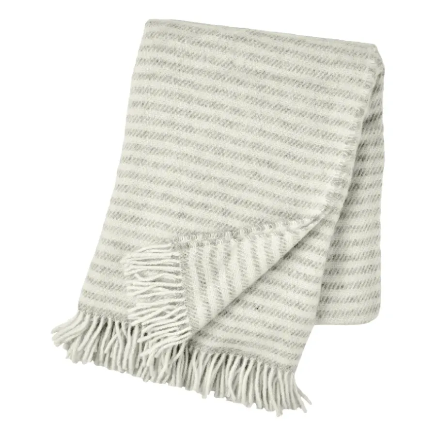 Ullplädar & Ullfiltar-Scandi Living Tidal ullpläd 130x180 cm, Ljusgrå