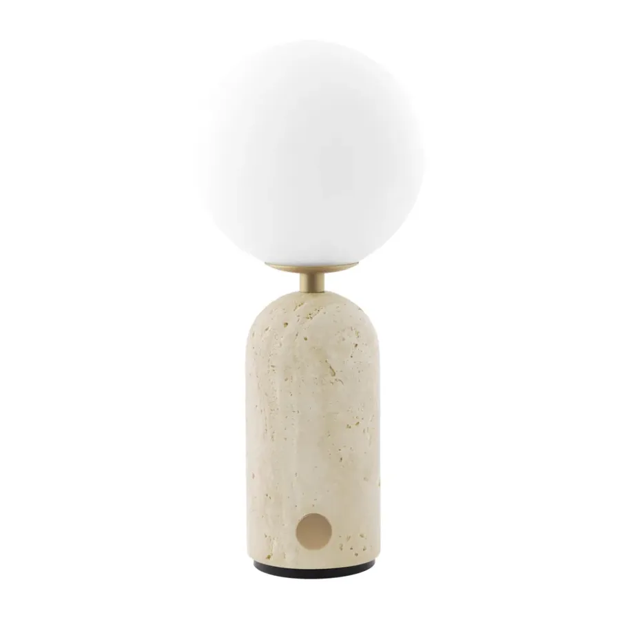 Portabla Lampor-Globen Lighting Torrano bordslampa portabel, Beige travertine