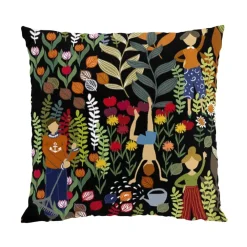 Kuddfodral-Arvidssons Textil Trädgård kuddfodral 47x47 cm, Svart-multi