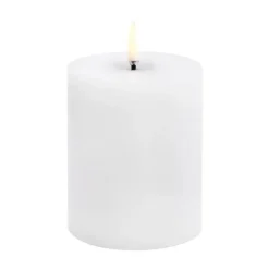 Uyuni LED Blockljus melted, Vit rustic, Ø7,8x10 cm^Uyuni Lighting Online