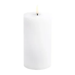 Uyuni LED Blockljus melted, Vit rustic, Ø7,8x15 cm^Uyuni Lighting Discount