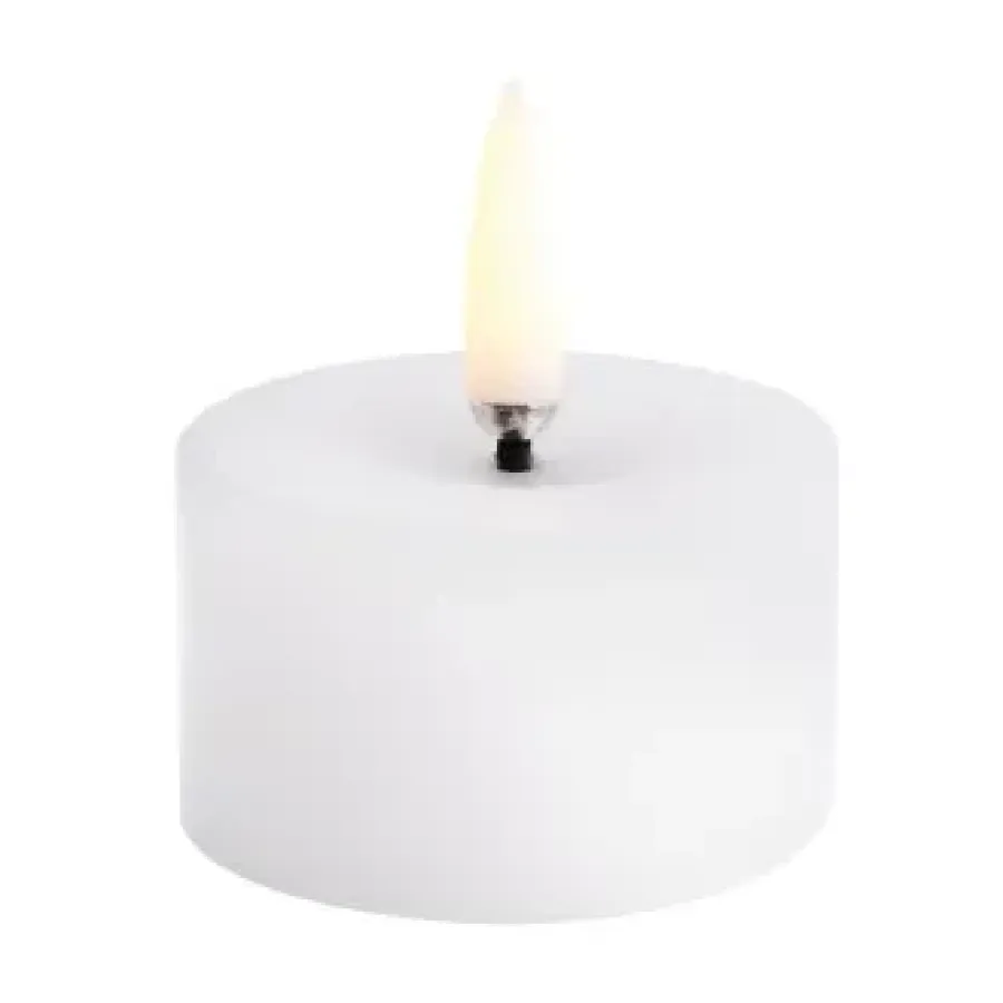 Led-Ljus-Uyuni Lighting Uyuni LED Blockljus melted, Vit, Ø5x2,8 cm