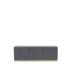 Tv-Bänkar & Mediabänkar|Tv-Bänkar & Mediabänkar-Asplund Vass 40 135 sideboard, storm grey, vit ek p2 sockel