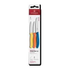 Knivset-Victorinox Swiss Classic skalknivsset 3-delar, Gul-orange-blå