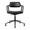 453+ Swivel kontorsstol med hjul, Black aluminium-black leather^Vipp New