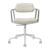 Kontorsstolar & Skrivbordsstolar-Vipp 453+ Swivel kontorsstol med hjul, Wavy off white-light grey-pol. aluminium