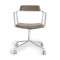 Kontorsstolar & Skrivbordsstolar-Vipp 452 Swivel kontorsstol med hjul, Pol. aluminium-dark sand