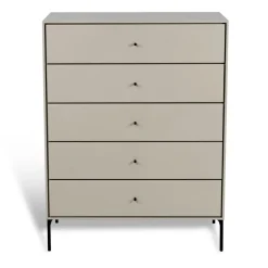 Volt byrå 5 lådor beige, Detaljer i svart^Mavis