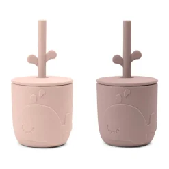 Wally mugg med peekaboo sugrör 2-pack, Powder^Done by deer