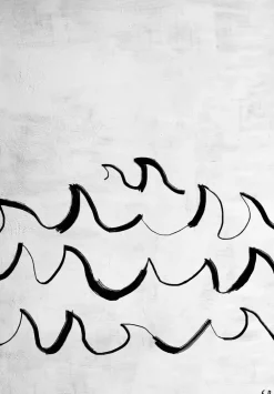 Wave poster 50x70 cm, Svart-vit^Fine Little Day Online