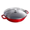 Wokpannor-STAUB Wok med glaslock Ø30 cm 4,4 L, Röd