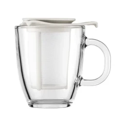 Plastmuggar|Tekoppar-Bodum Yo-Yo tekopp med sil, vit