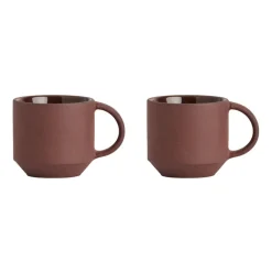 Glöggmuggar|Espressokoppar-OYOY Yuka espressokopp 2-pack, Dark (brun)